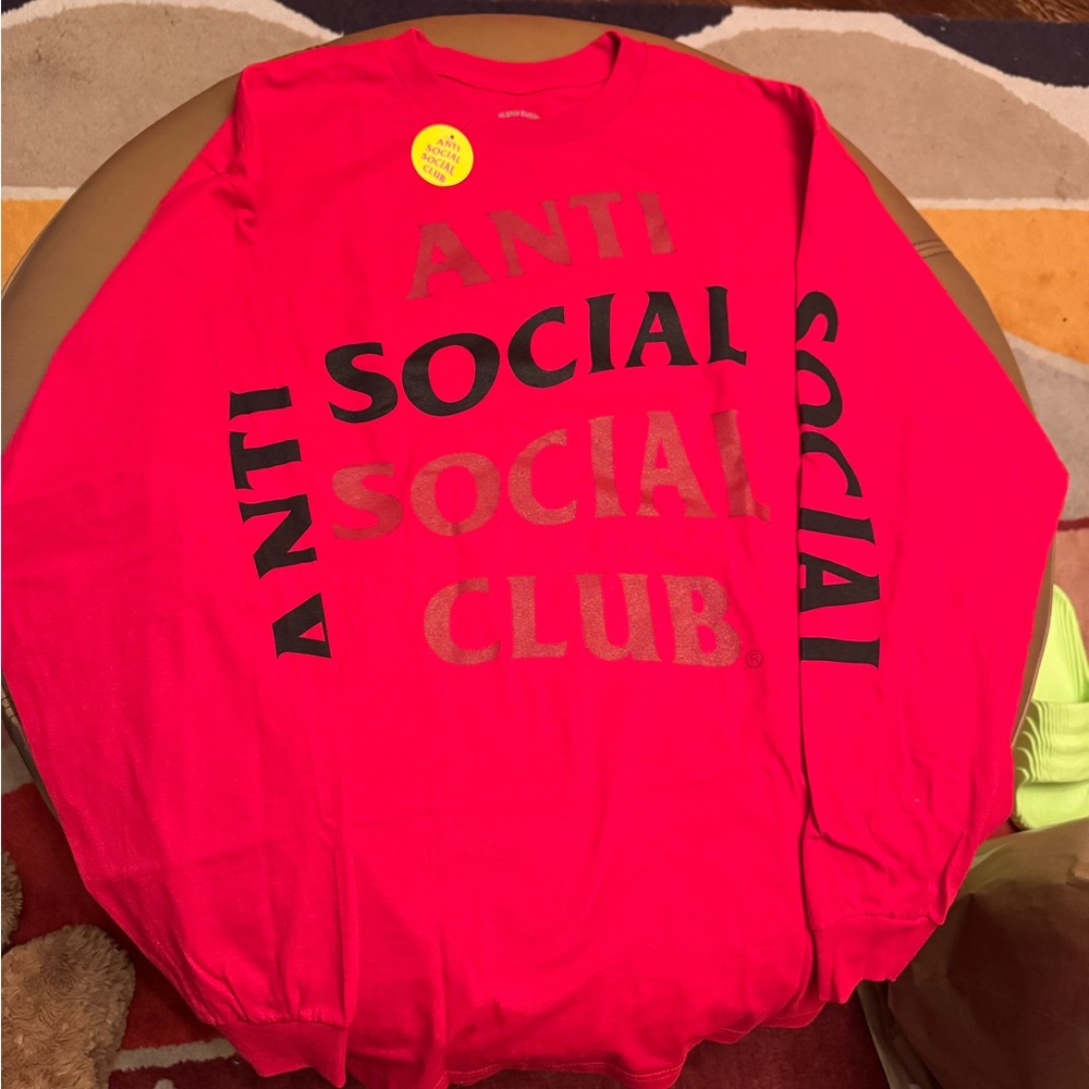 NWT Men’s Anti Social Social Club Long Sleeve T-shirt - Red - Size XL